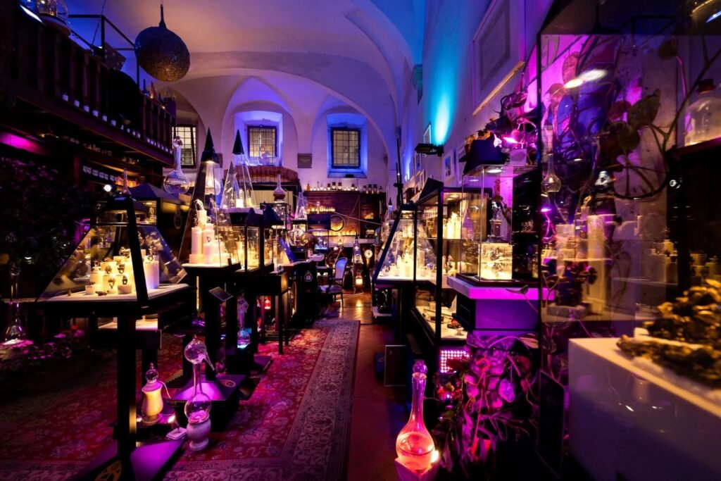 Display of handcrafted jewelry at the Goldsmith Workshop and Museum in Florence