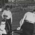 Black and white photo of early golfers at a Chianti golf club.