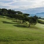 Scenic golf fairway in Chianti countryside near Florence.