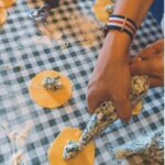 Guests filling handmade ravioli during the Chianti pasta making class