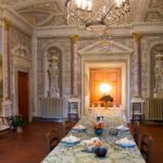 Private cooking class in Chianti served in a frescoed dining hall inside a historic family villa estate
