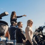 Guests stopping at a scenic hilltop viewpoint during a Florence e-bike tour