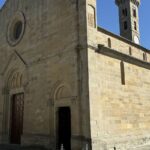 Facade of the Cathedral of San Romolo in Fiesole, stop on the private e-bike tour from Florence