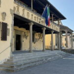 Loggia of the Palazzo Pretorio in Fiesole, visited on the e-bike tour from Florence