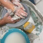 Hands-on clay practice during a private pottery workshop Tuscany session