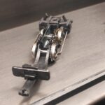 Close-up of a model train mechanism at the HZERO Museum Florence kids tour
