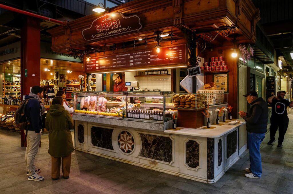 Historic bottega Bambi at San Lorenzo Market Florence market food tour family things to do